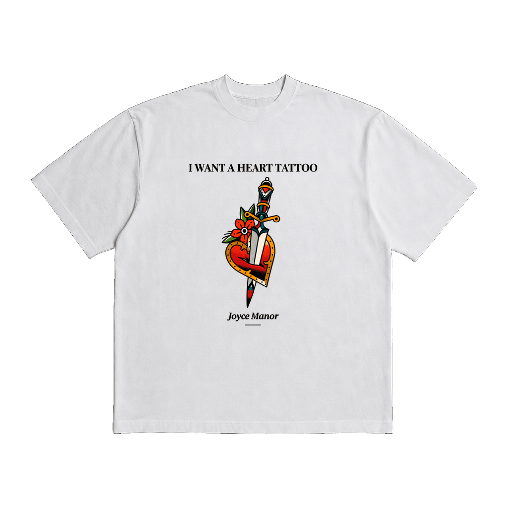 Joyce Manor Heart Tattoo White Heavy Weight Tee