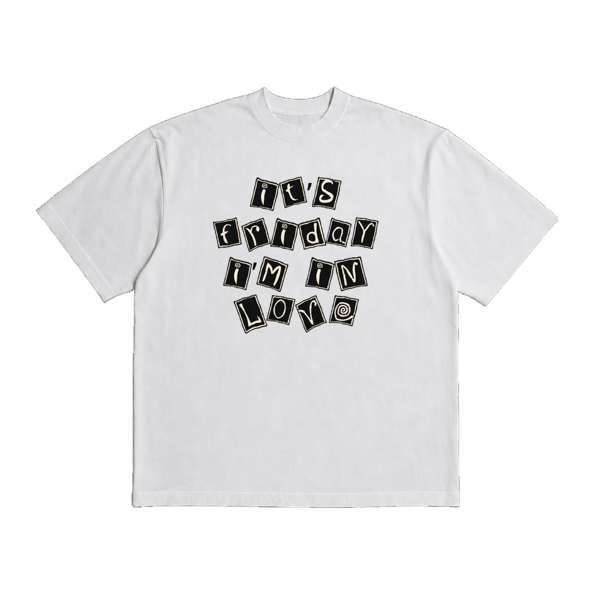 The Cure Friday I'm In Love White Heavy Weight Tee